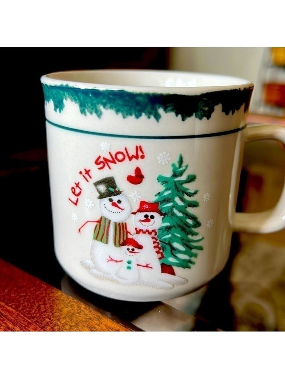 Vintage Let It Snow Mugs Set of 4